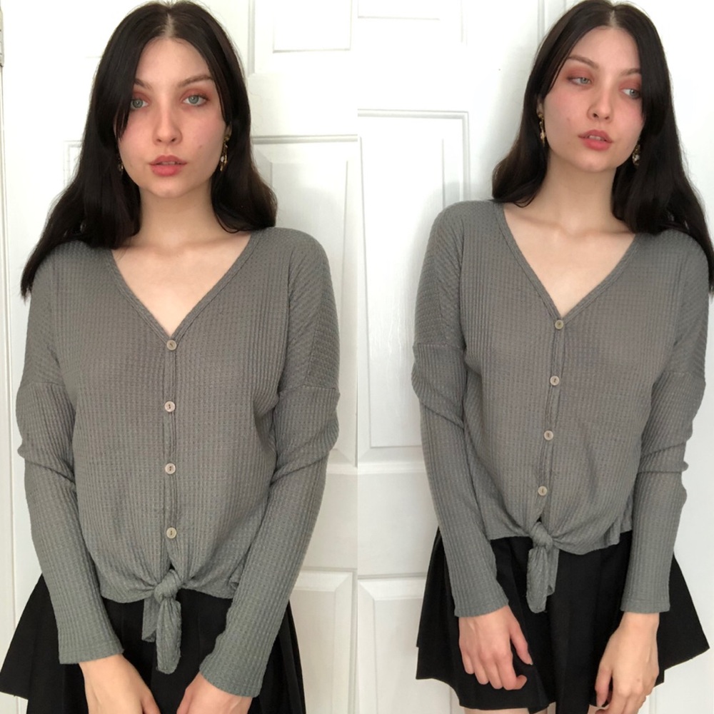 Altar’d State Sage Green Knot Top